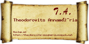 Theodorovits Annamária névjegykártya